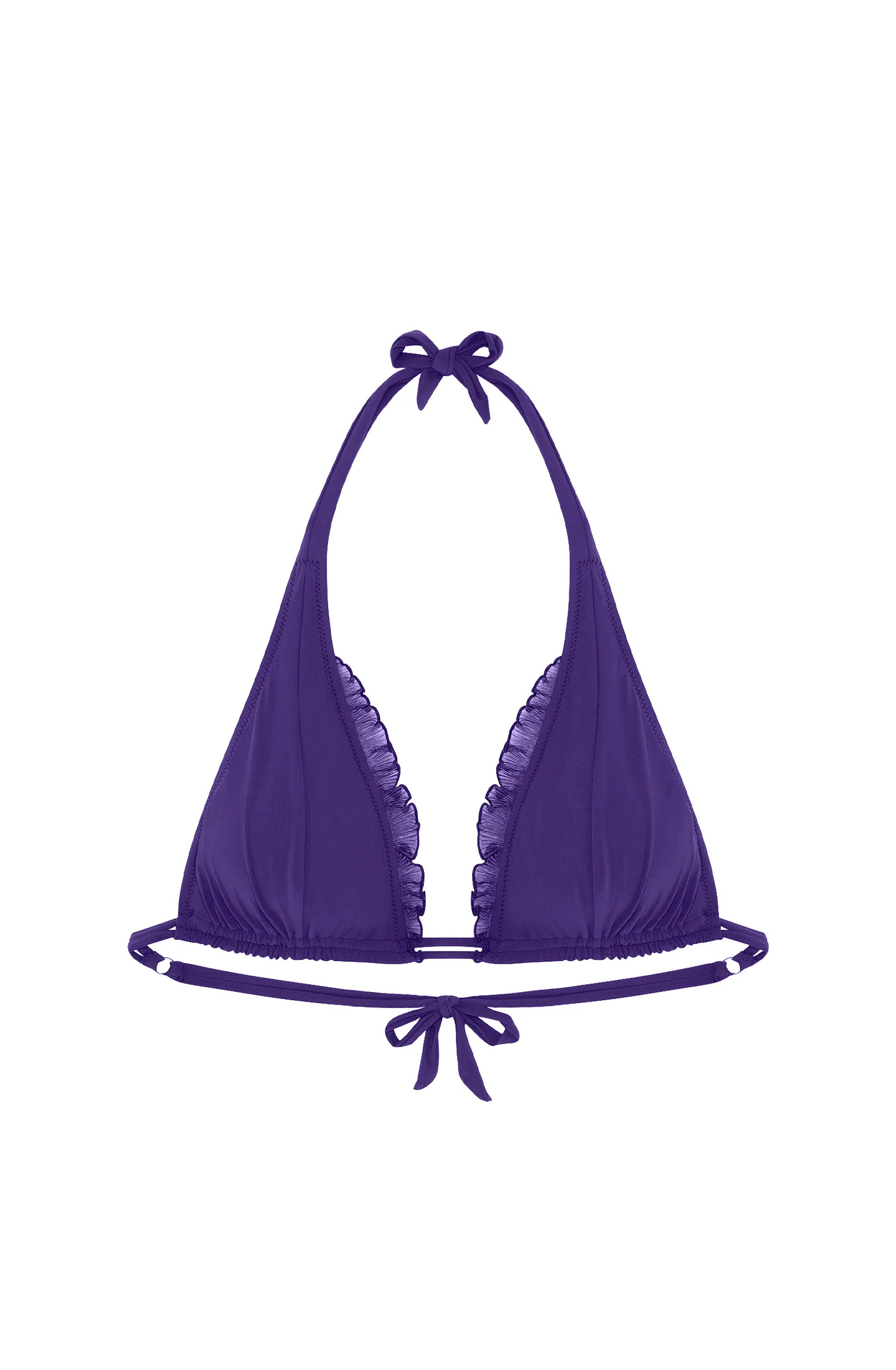 maelys Haut de maillot de bain triangle purple à volants Purple