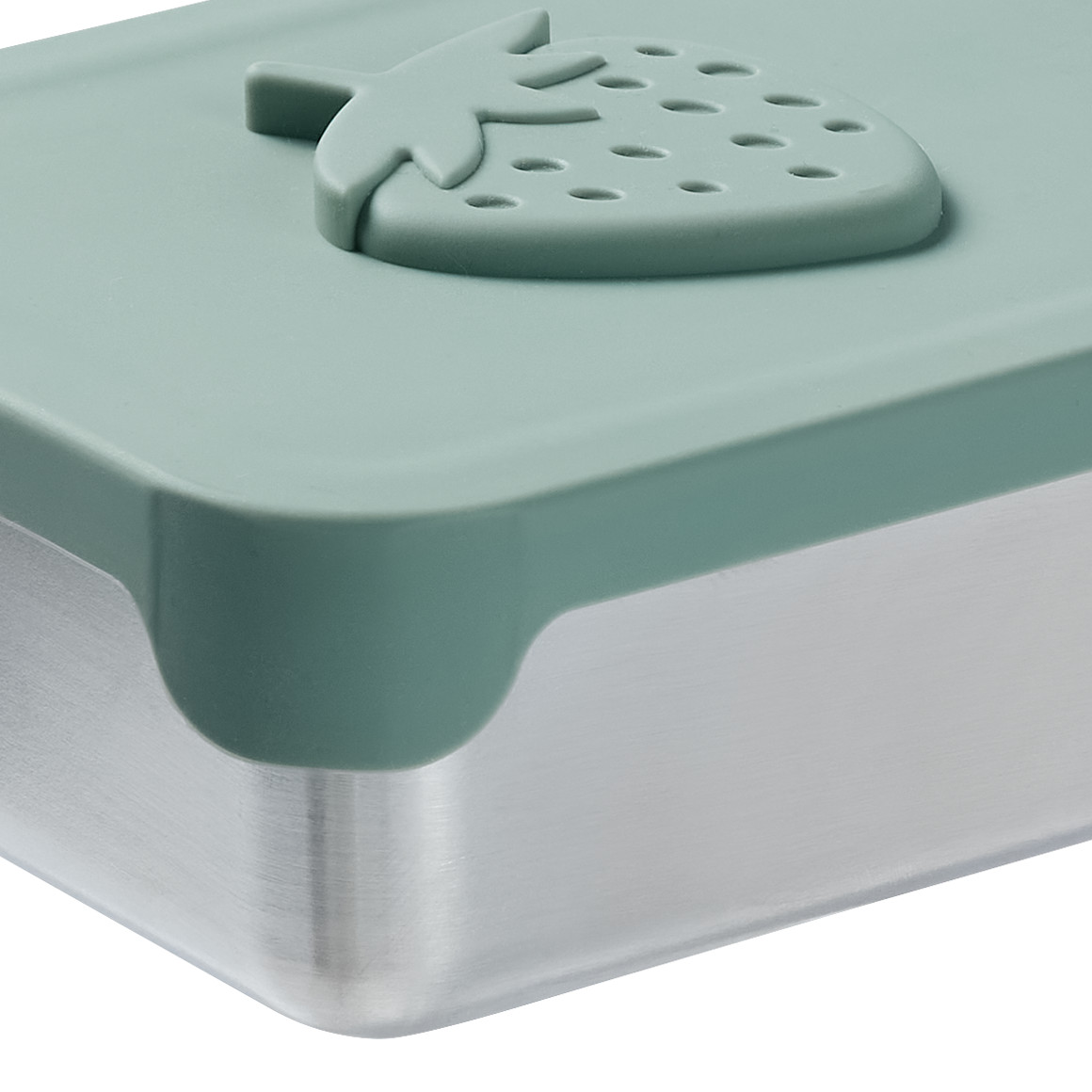 Topolino Pure Collection Kleine Brotdose aus Edelstahl salbei / silber