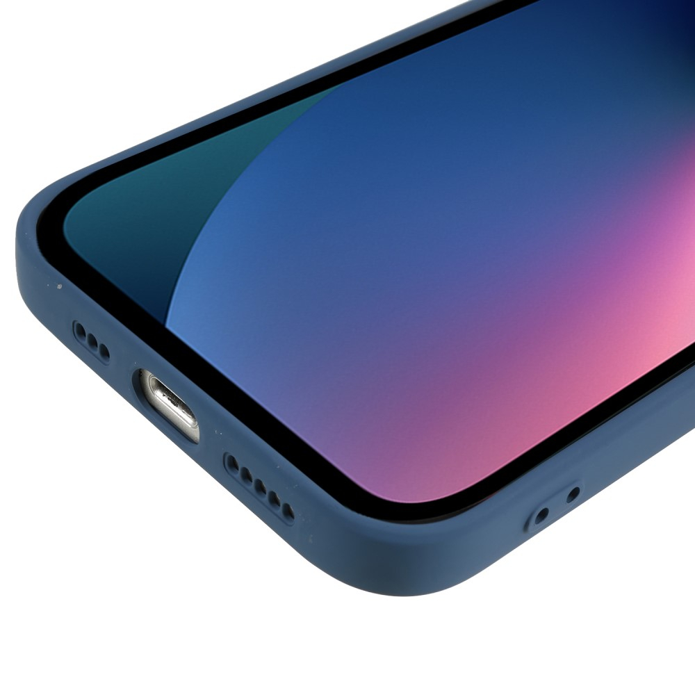 iPhone 13 Gummi Case Hülle mit Kameraschutz - Blau (Matt)