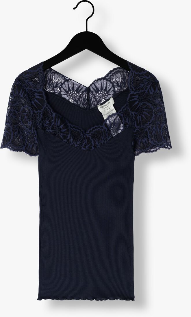 donkerblauwe rosemunde top beatha capsleeve
