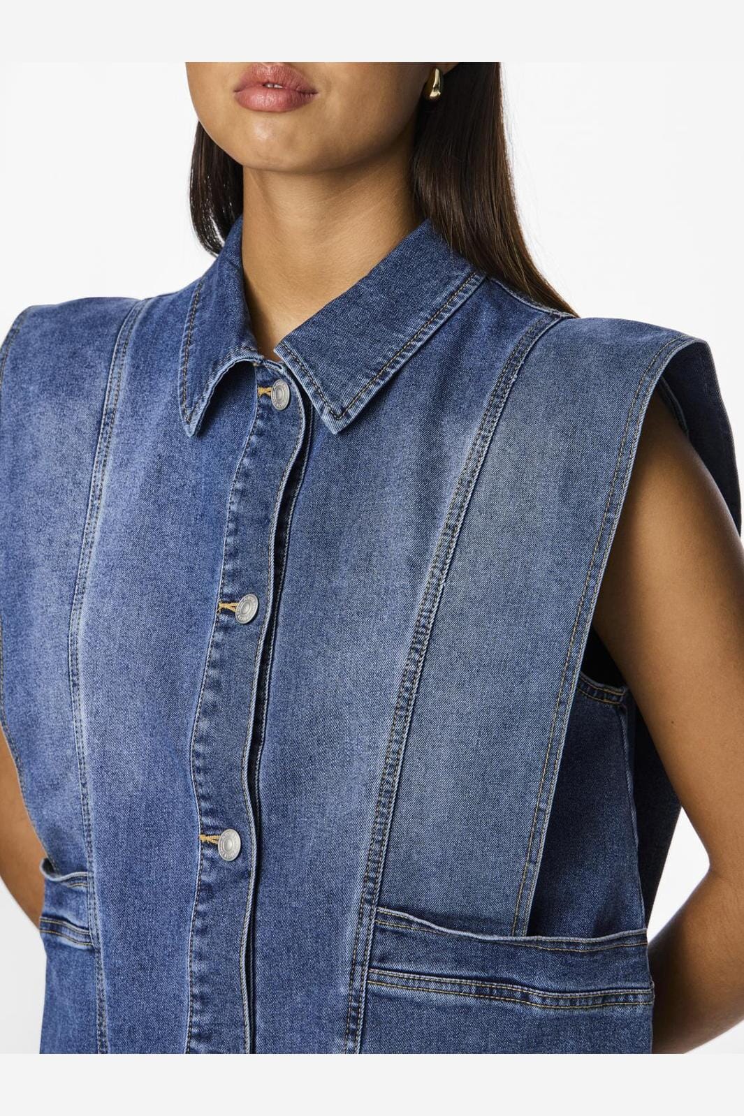 Pieces Pcfemma Loose Denim Vest Fsy