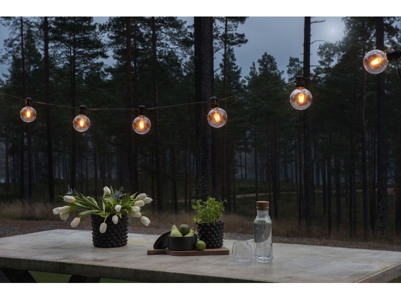 Konstsmide Lichterkette Basis-Set 2394, 10 LEDs, Transparen LED Biergartenkette