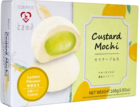Tokimeki custard mochi limoen smaak 168 gr / 6 stuks