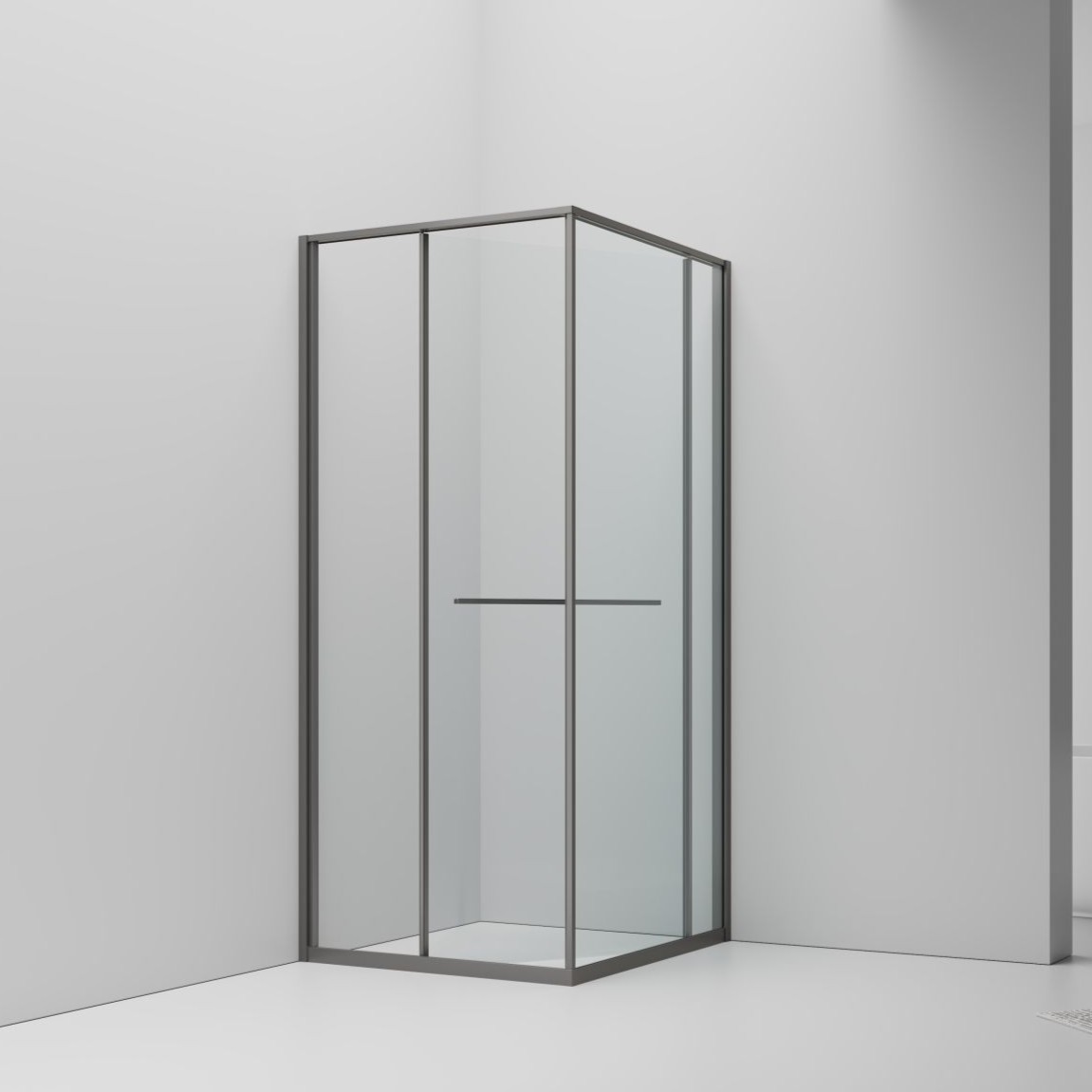 SaniGoods Harper douchecabine met schuifdeur 90x90x200cm gunmetal