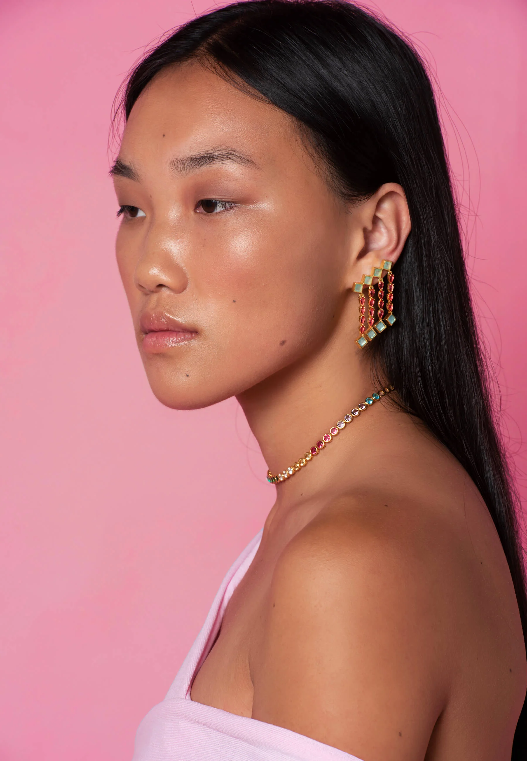 ODEON - Boucles d'oreilles grimpeuses | Rose