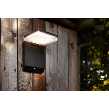 Lutec buitenlamp Moze met dag/nacht en bewegingssensor zwart