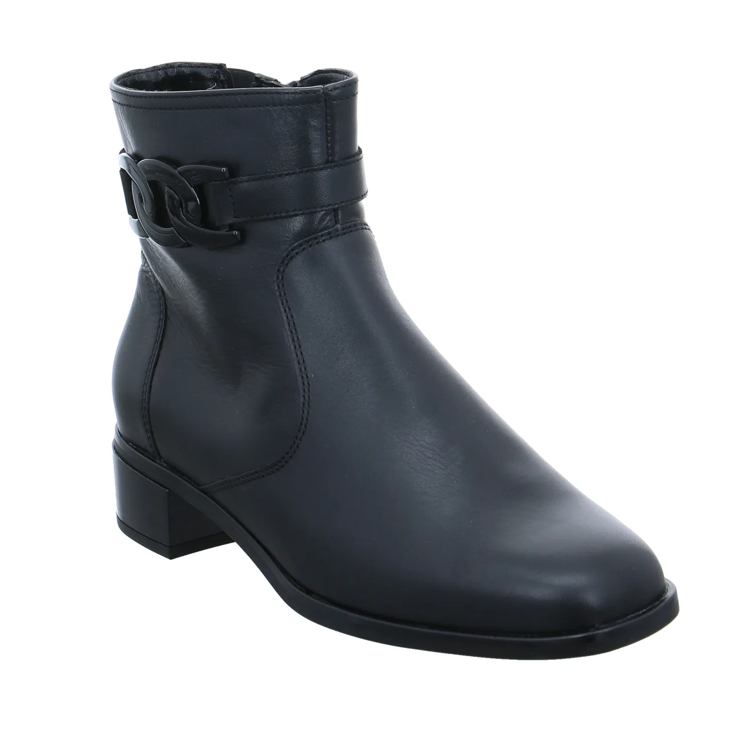 ARA Comfort-Stiefelette Schwarz Leder  mit Wechselfussbett