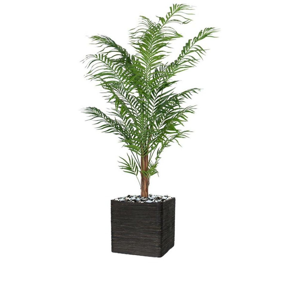 Palmier areca artificiel h 210 cm sur tronc en pot - choisissez votre hauteur: h