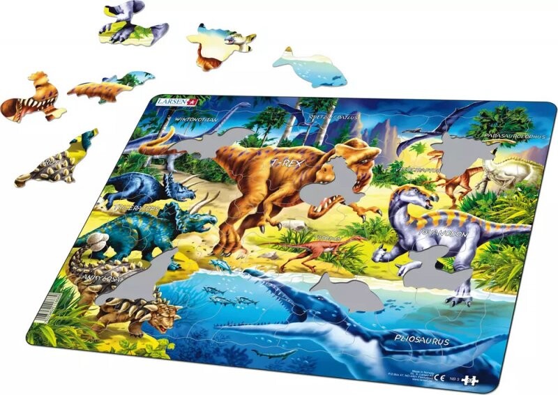Larsen Puslespil - Dinosaurer - Maxi - 57 Brikker