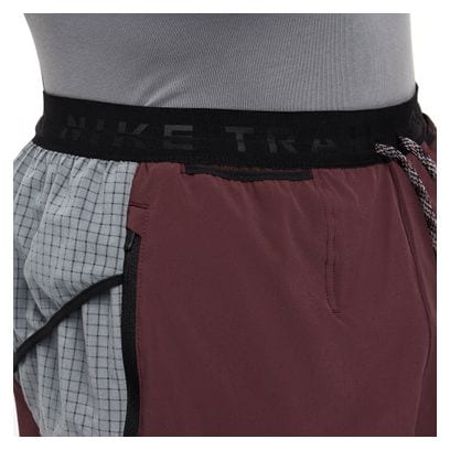 Short Nike Trail Second Sunrise 5in Rouge/Gris Homme