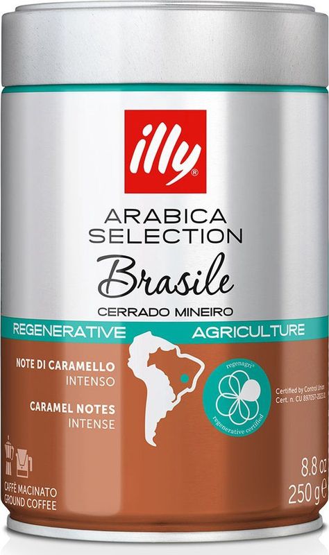 illy - Gemalen Koffie - Arabica Selection - Brazil Cerrado Mineiro - 250 Gram
