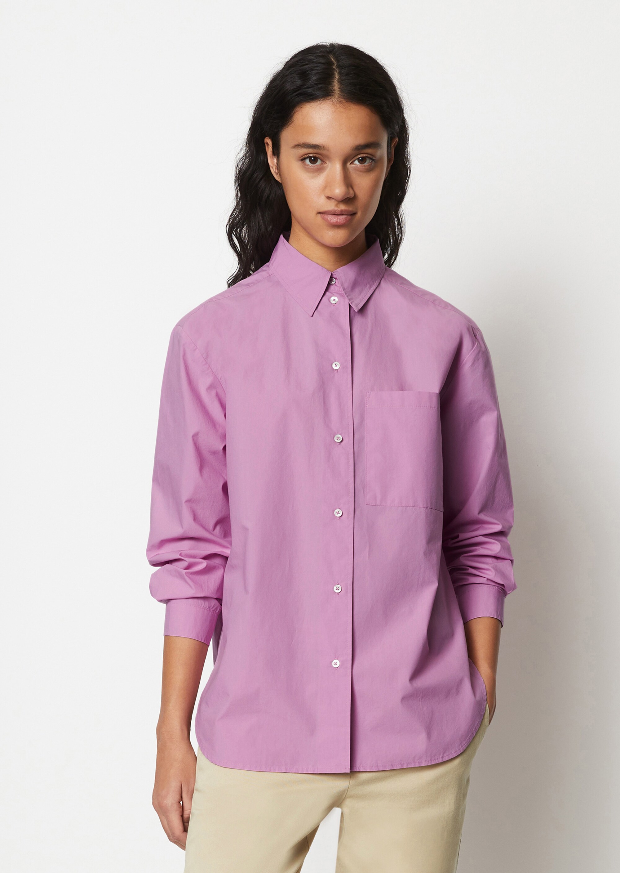 Boyfriend Hemdbluse oversize aus Organic Cotton-Popeline