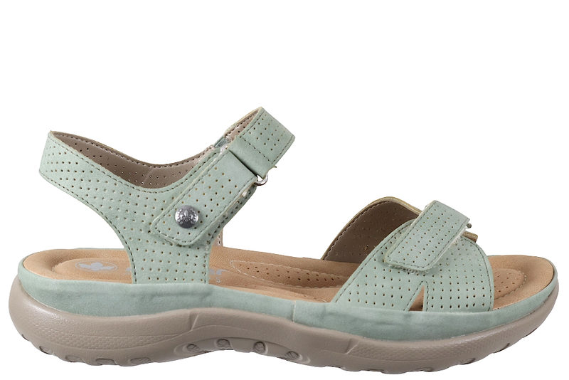 RIEKER SANDAL I GRØNT PU