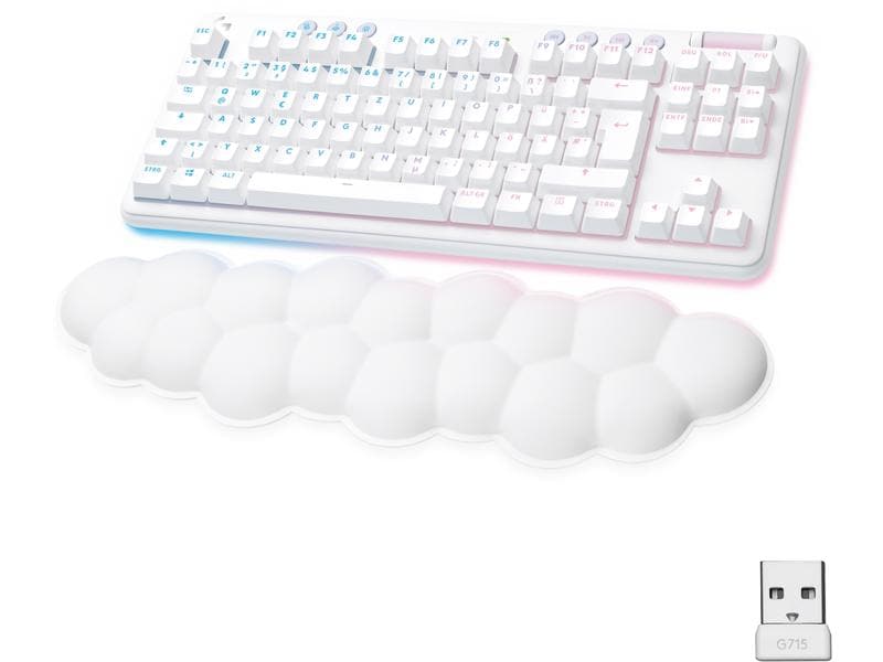 Logitech Gaming-Tastatur G715 Komfortable kabellose Gaming-Tastatur mit weicher Handgelenkauflage