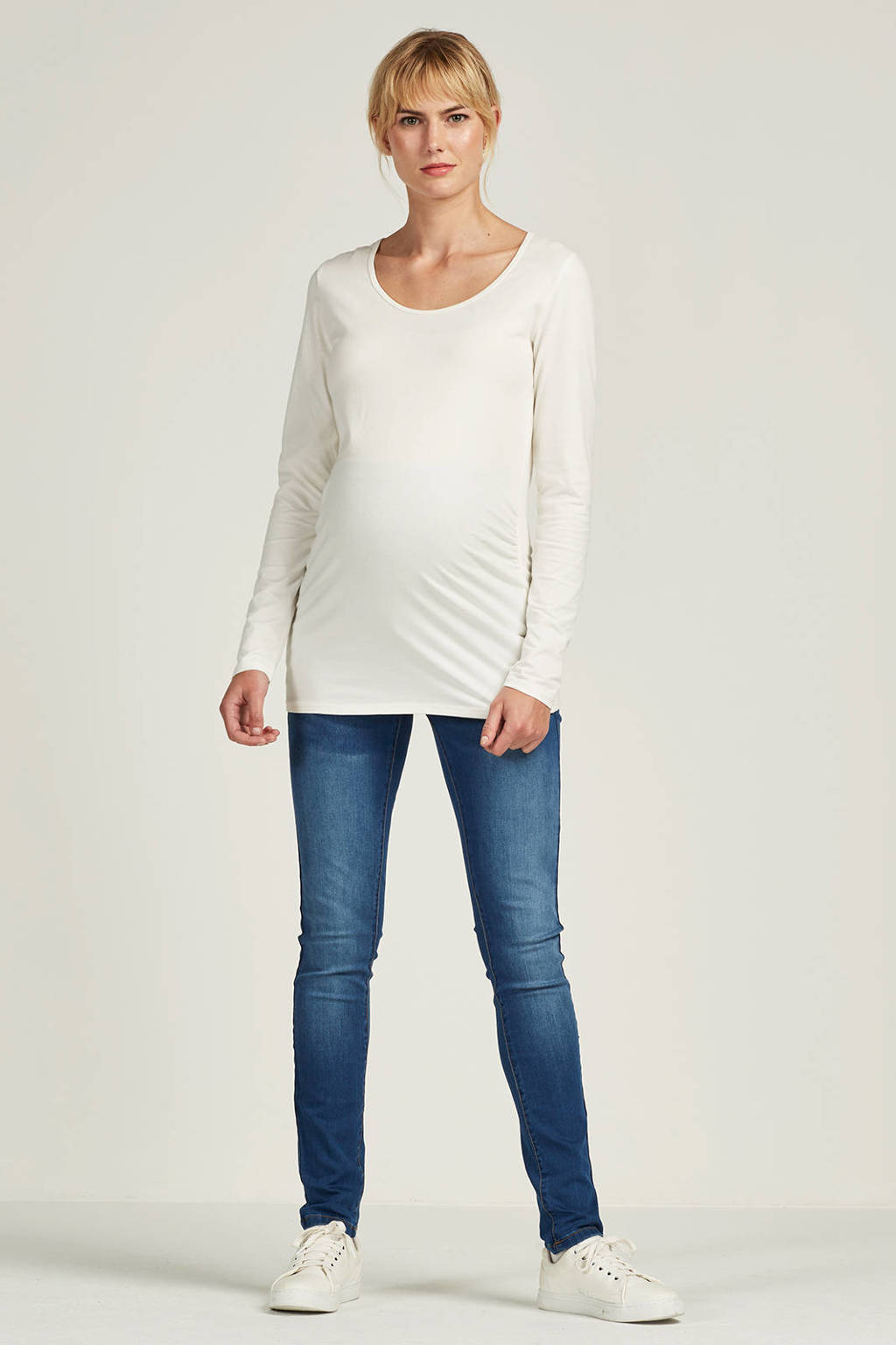 MAMALICIOUS slim fit zwangerschapsjeans MLFIFTY blauw