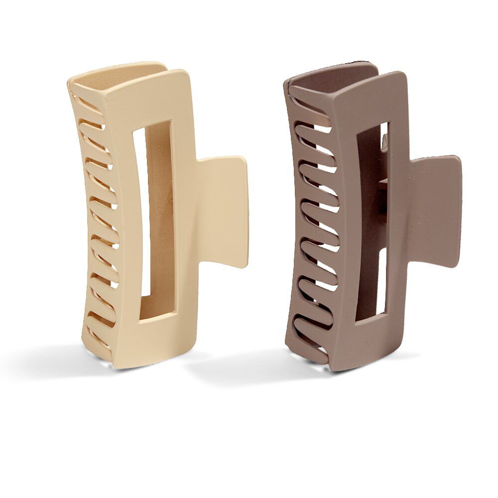 Lot de 2 pinces à cheveux beige et noir