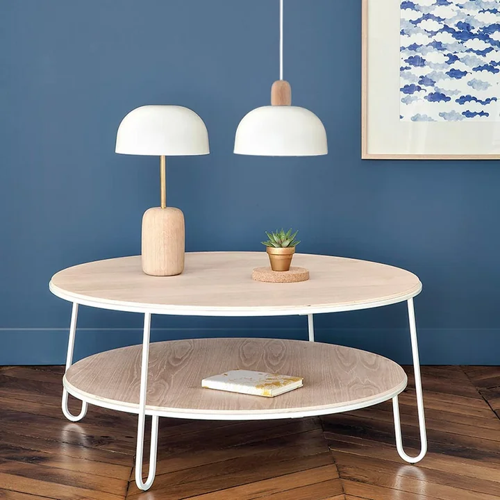 Hartô - Eugénie Couchtisch ∅ 70 cm, Eiche schwarz lackiert / schwarz