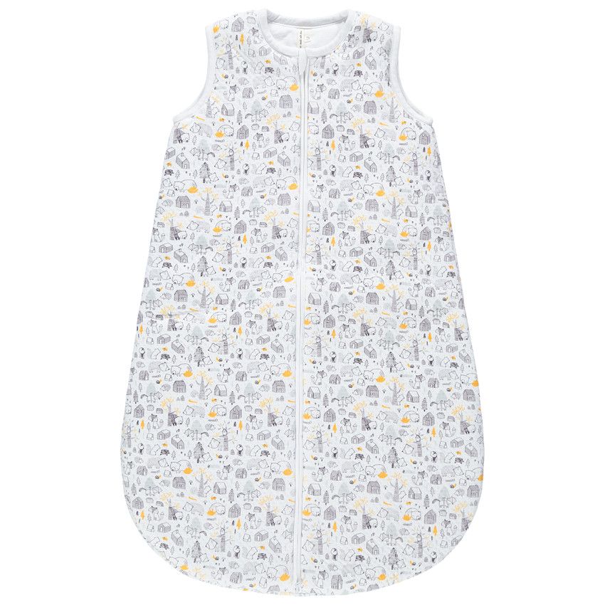 Turbulette sans manches imprimée all-over motif fantaisie - Blanc
