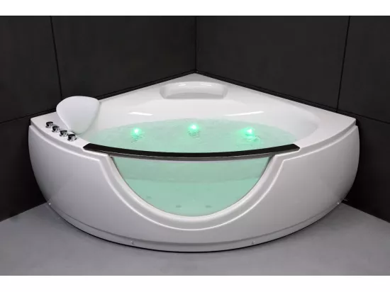 Baignoire balnéo d'angle SAMSARA Wave L135xl135xH60cm, by SPALINA