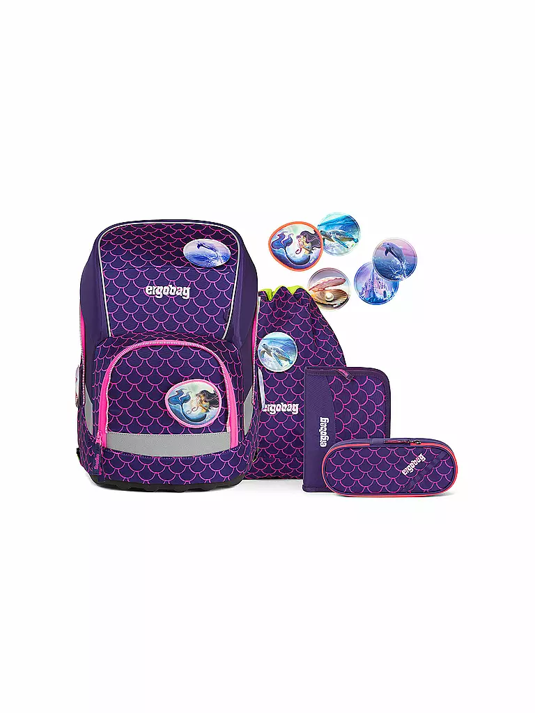 ERGOBAG Schultaschen Set 5tlg Wide PerlentauchBär lila