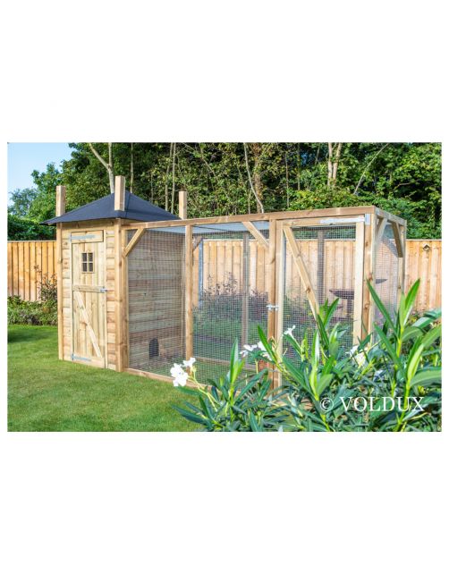 Voldux Hooiberg Eline Xl - Kippenhok - 437x150x235 cm Bruin