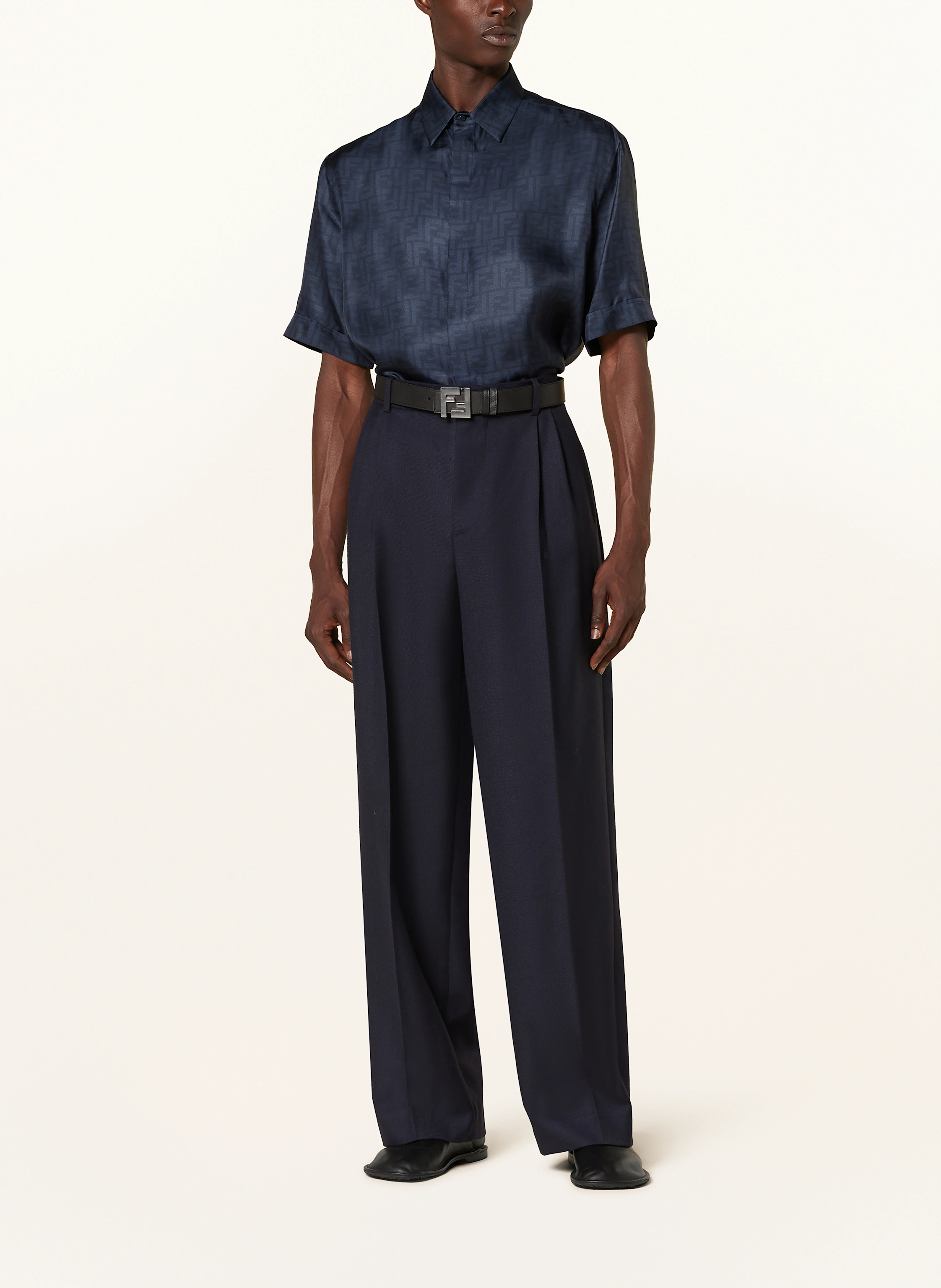 FENDI Kurzarm-Hemd Comfort Fit aus Seide