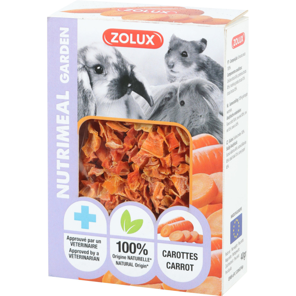 Friandises carottes séché 40 g pour rongeur
