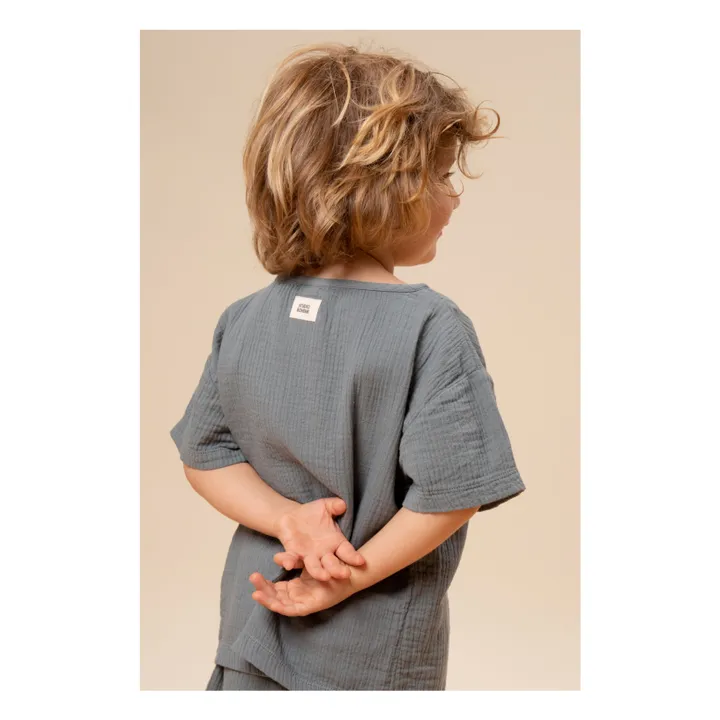 Studio Bohème T-shirt Orso Gaze de Coton | Bleu gris