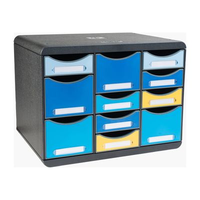 Exacompta Beeblue - Module de classement 11 tiroirs - couleurs assorties