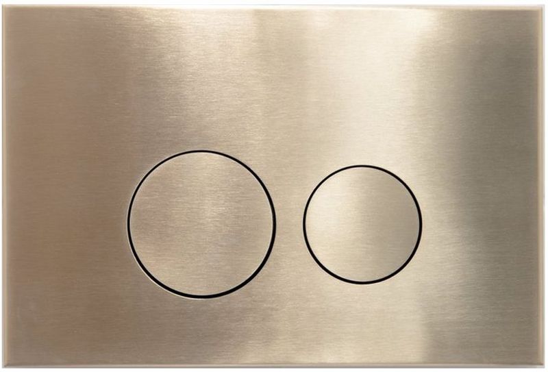 Qeramiq - Push - Bedieningsplaat - Geborsteld Messing - DualFlush