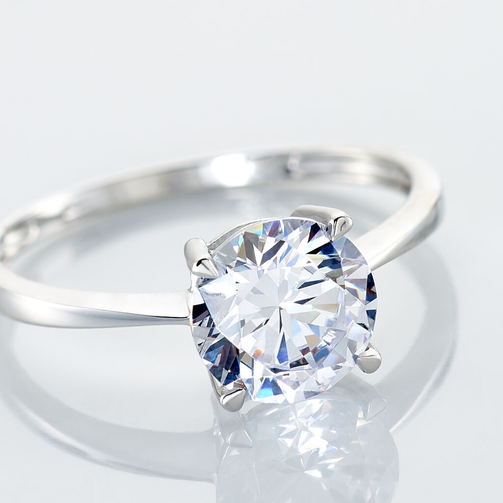 Bague Solitaire Abriel Or Blanc Oxyde De Zirconium