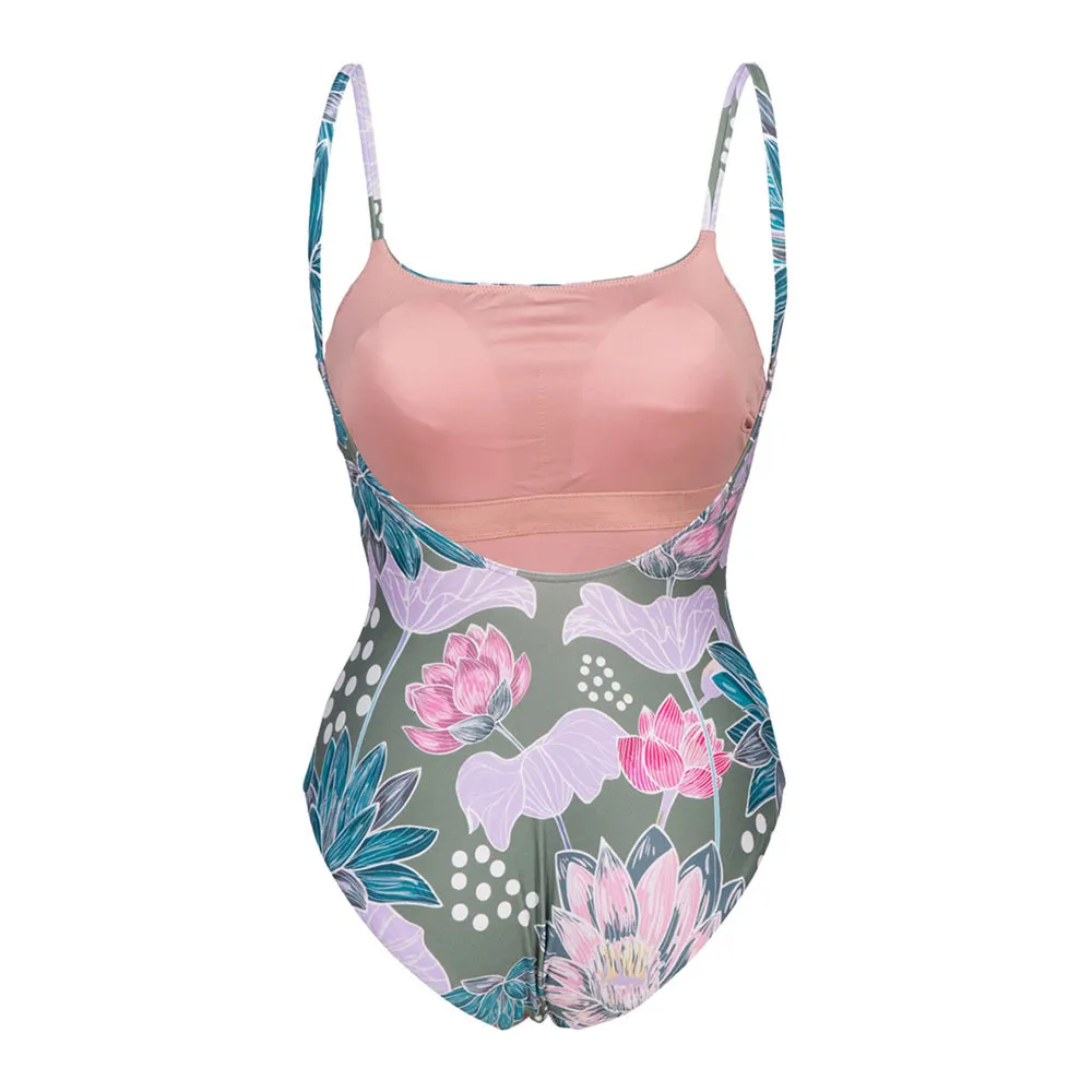 Arena U BACK ALLOVER - Maillot de bain 1 pièce Femme jade multi