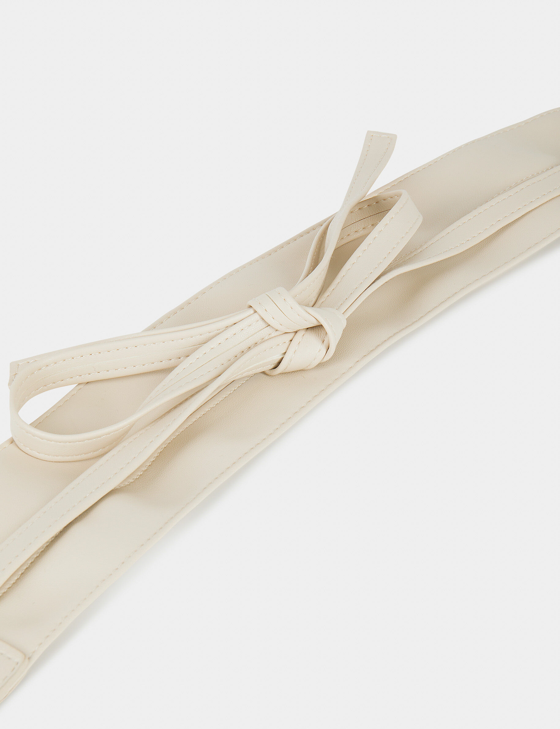 Ceinture élastiquée détail noeud beige femme - beige