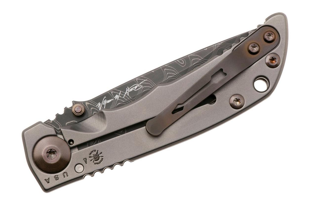 Spartan Harsey Folder 3.25 SF10DMBZ, Damascus, Silver/Bronze/Gold Titanium zakmes