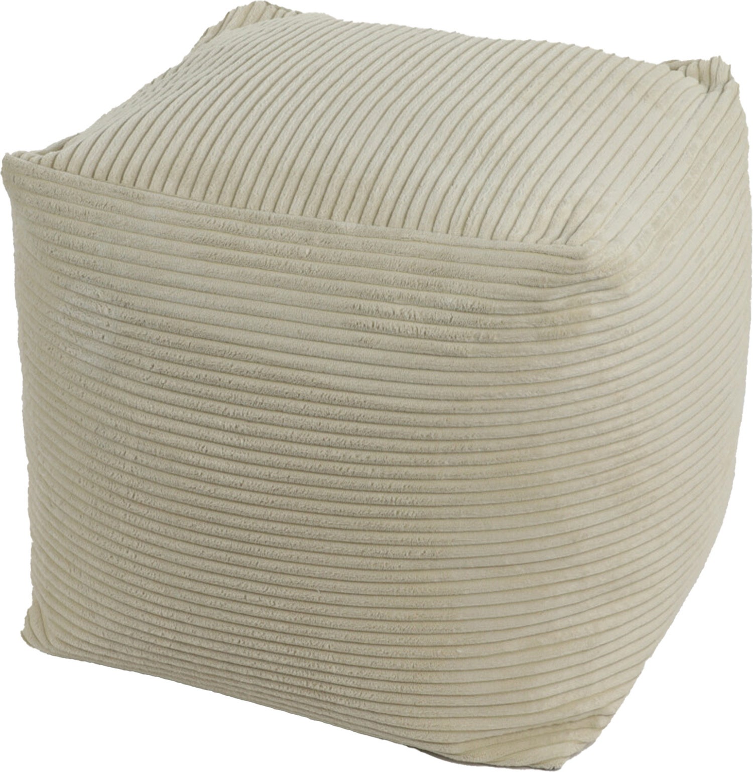Intratuin poef Rib wit 45 x 45 x 45 cm