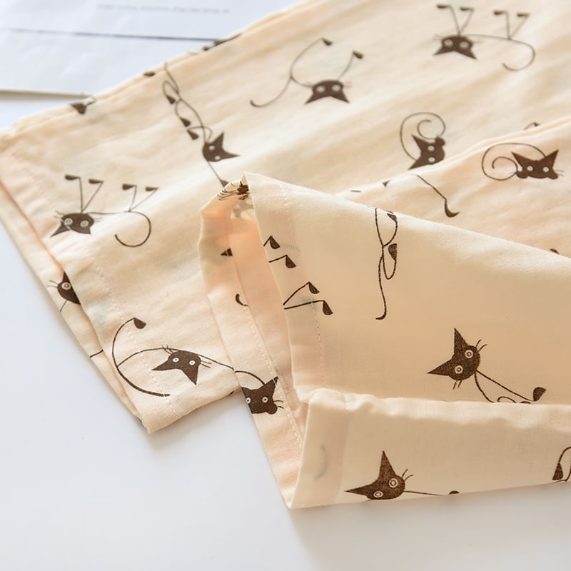MelMount - Koppel bijpassende pyjamabroek met kattenprint (verschillende ontwerpen)