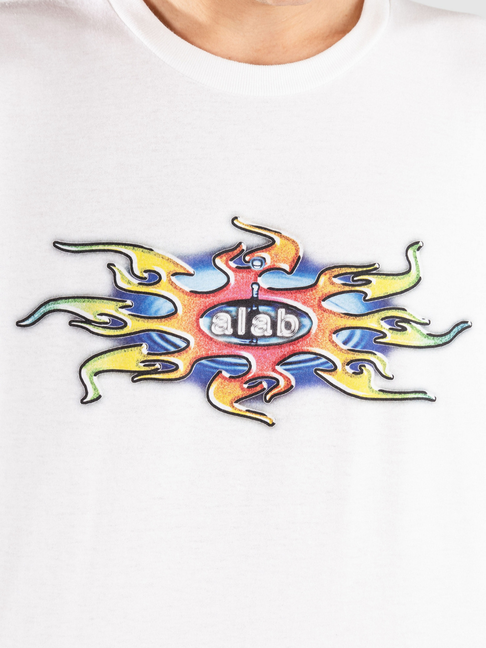A.LAB Ripple Rave Oval T-Shirt blanc white