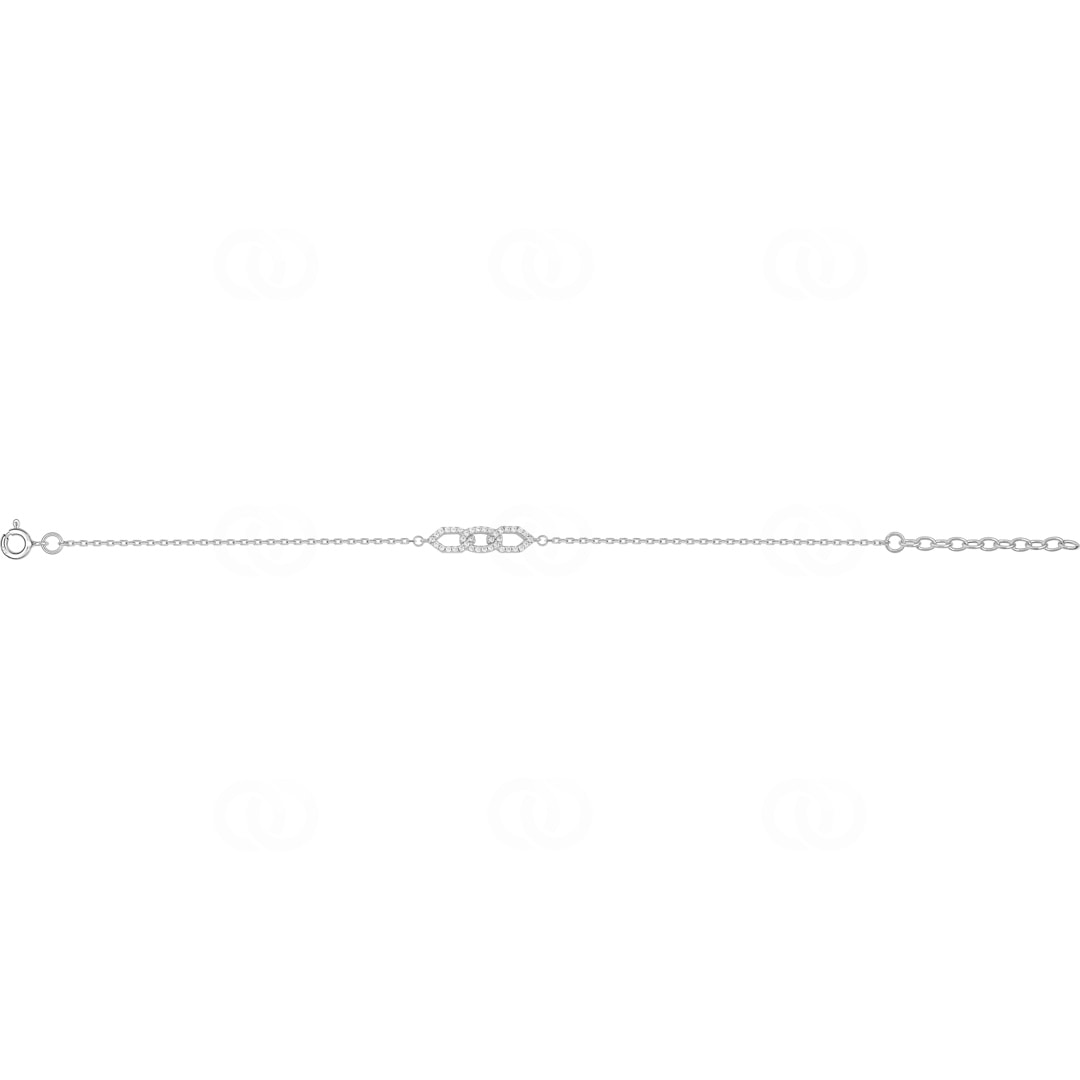 Armband 925 Silber rhodiniert mit Zirkonia 19cm