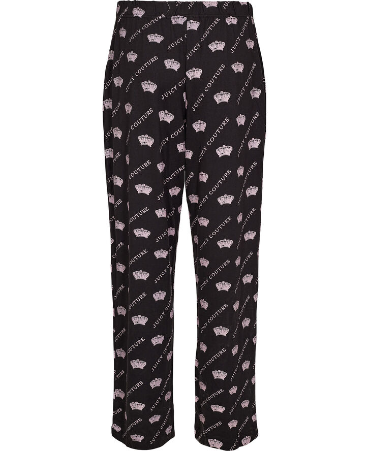 Juicy Couture ESTELLE & NOLAN PYJAMA SET Pink & black crown print