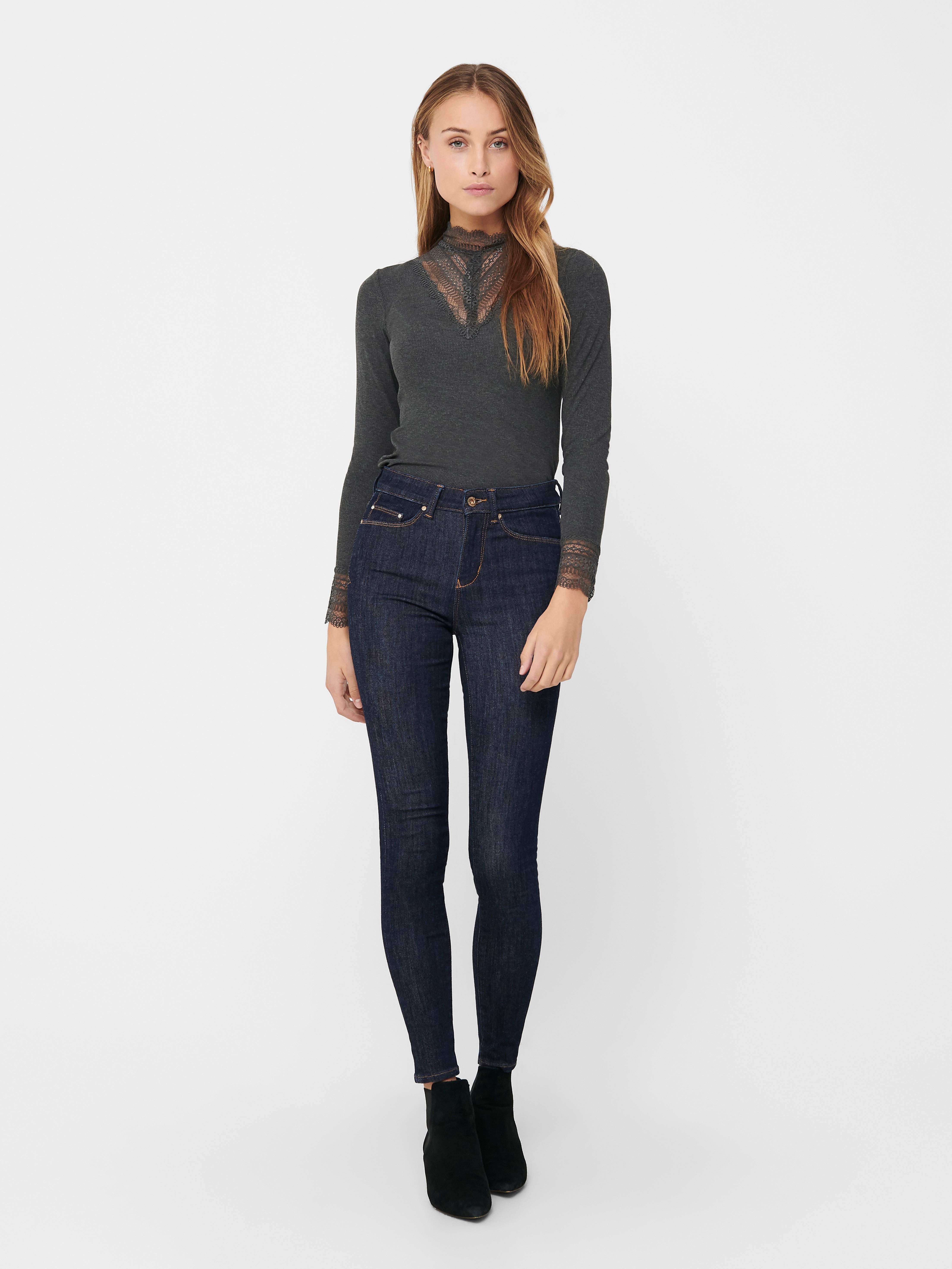 ONLTILDE Top Dark Grey Melange