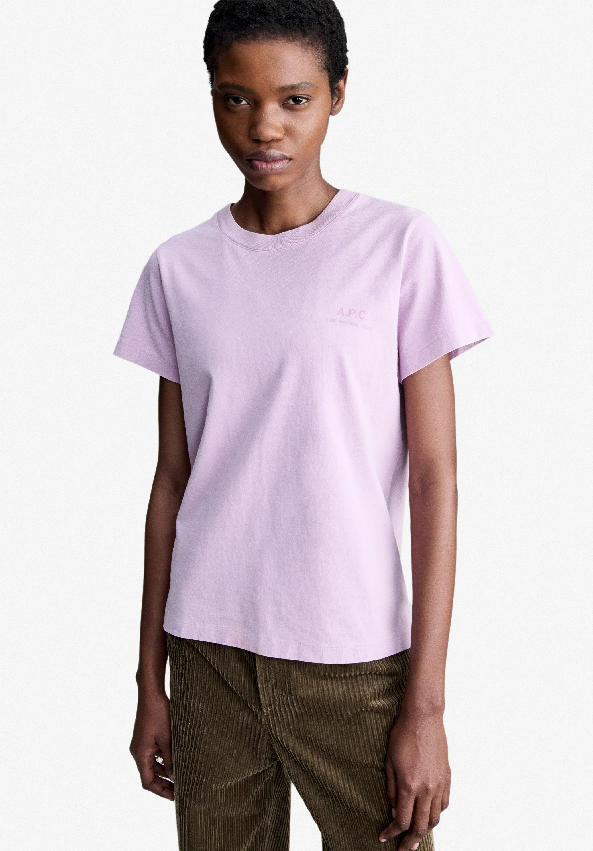 T-shirt rose pâle à logo A.P.C. Rue Madame - Rose pale