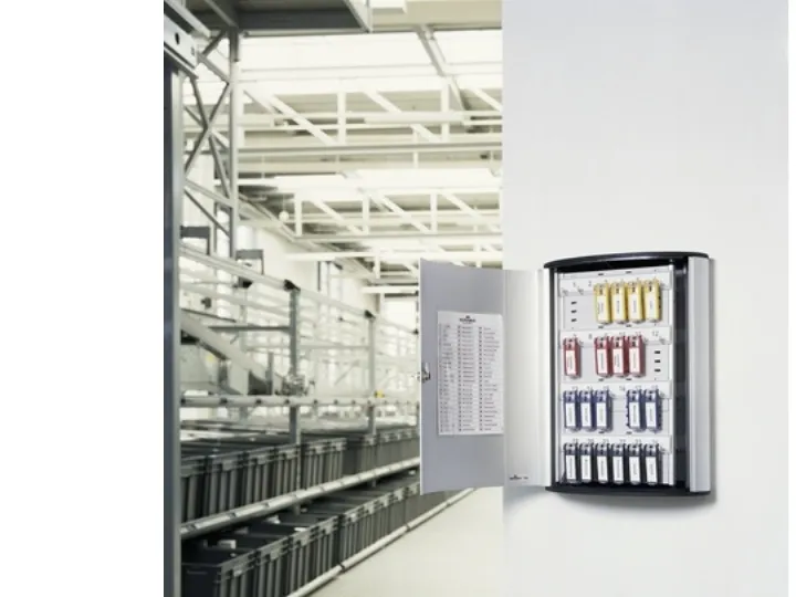DURABLE KEY BOX - Nøglekabinet - 72 kroge - børstet aluminium - aluminium
