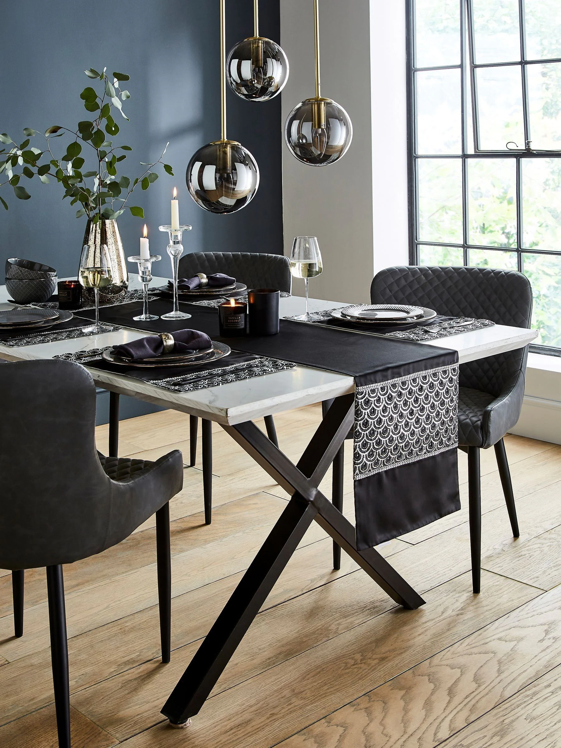 Catherine Lansfield Set van 4 Deco Pailletten Eetkamer Placemats