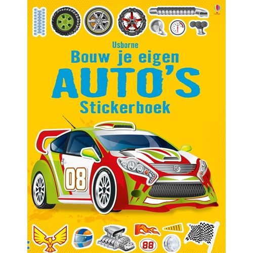 Uitgeverij usborne stickerboek bouw je eigen auto's