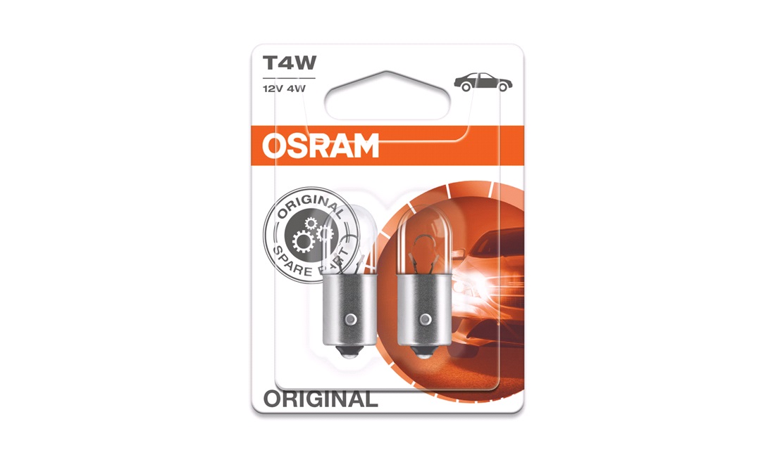 Pæresæt 2 stk. T4W BA9s 12V-4W OSRAM