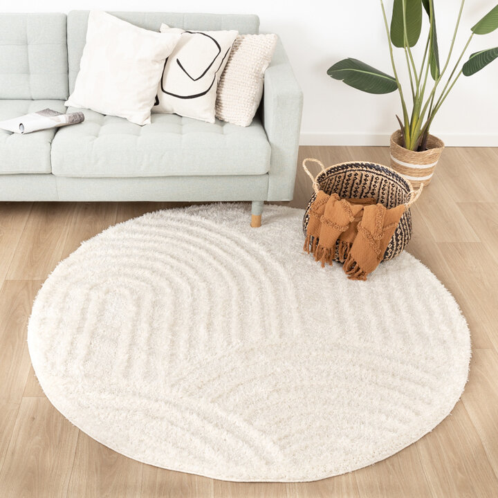 Rond Scandinavisch vloerkleed - Lova Arches Creme