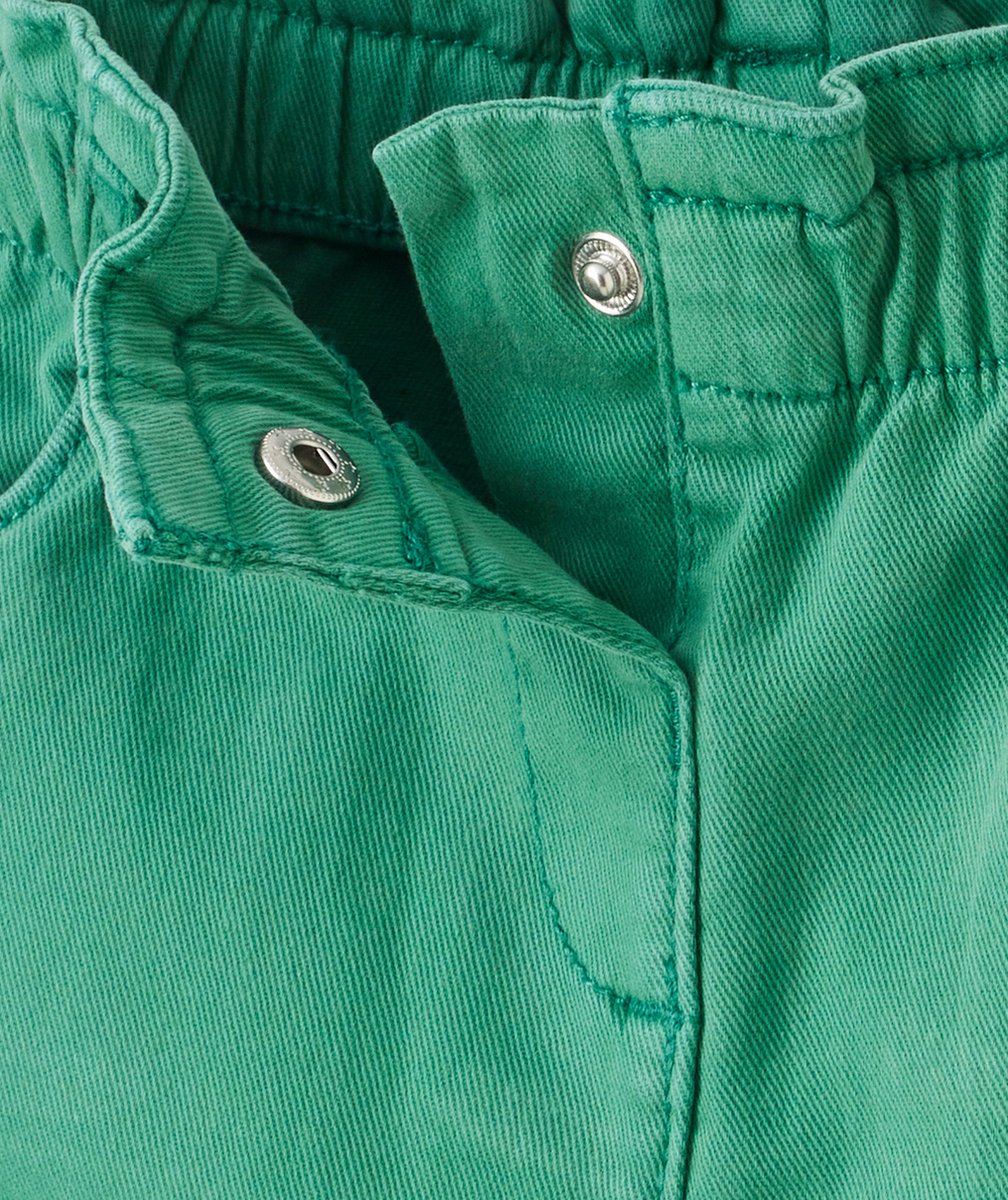 PANTALON RELAX BÉBÉ FILLE EN FIBRES RECYCLÉES VERT