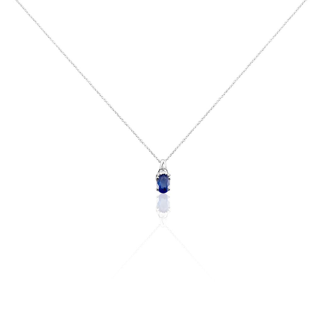 Collier Marie Or Blanc Saphir Diamant