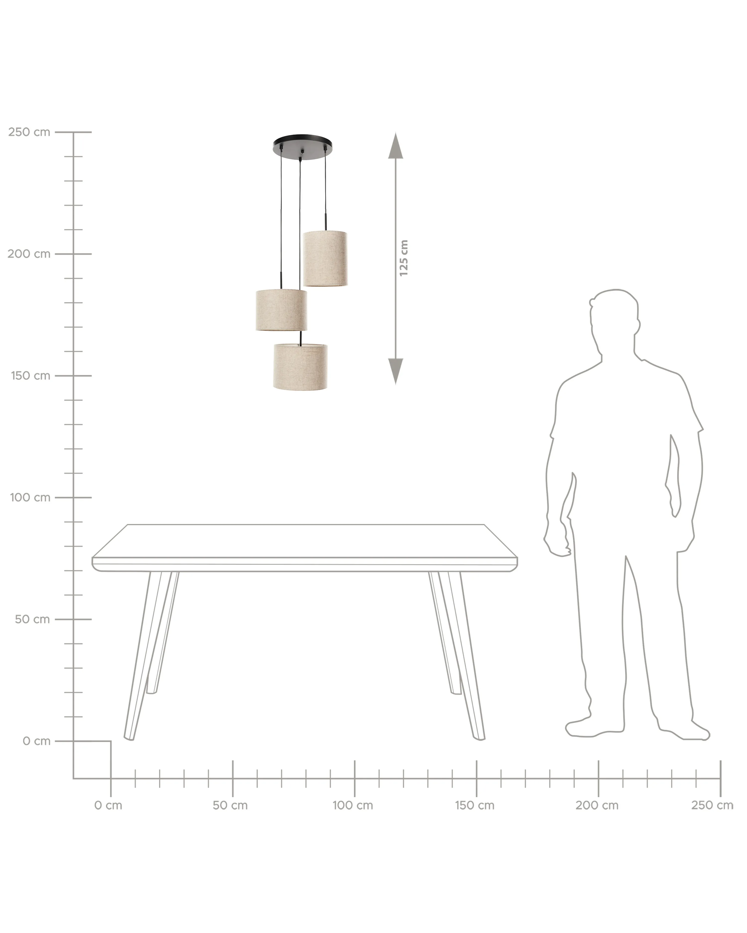 Hanglamp PARGUAZA Linnen Lichtbeige