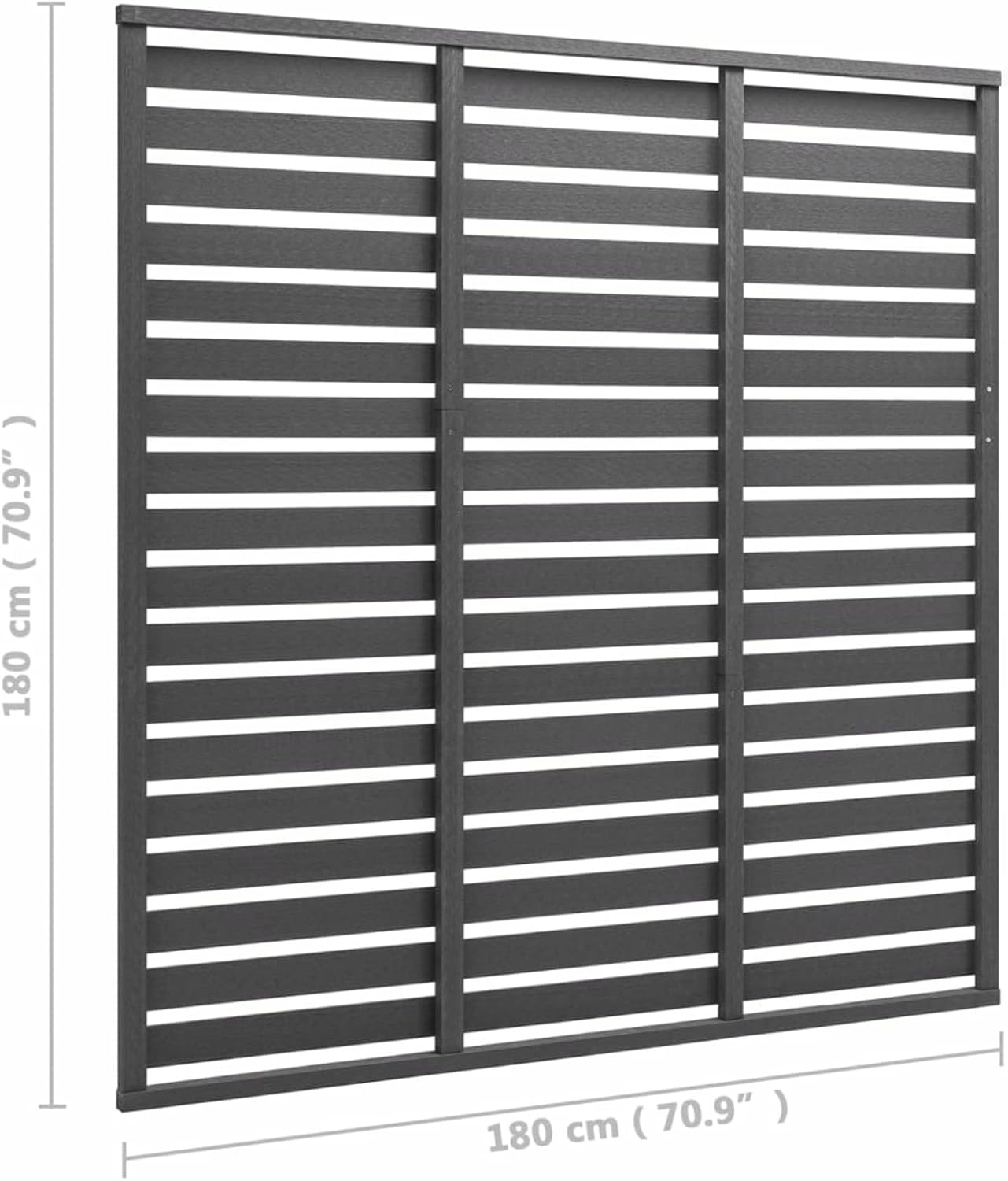 Zaunelement WPC 180 x 180 cm Grau Zaunfelder Holz Sichtschutzelemente Garden Fence Wpc Pfosten